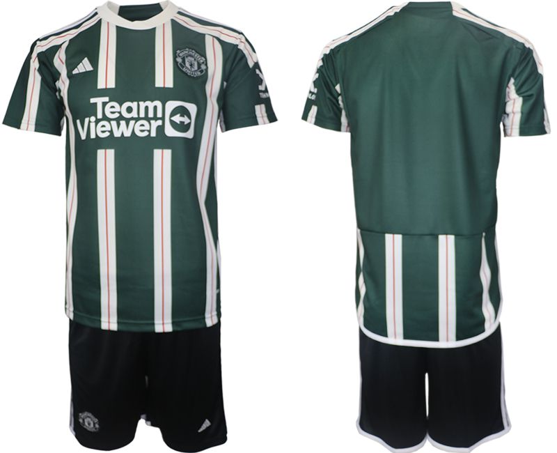 Men 2023-2024 Club Manchester United away blank green Soccer Jersey